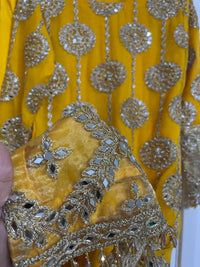 Kiran - Sheesha Sharara - Yellow - - Rang de Boutique