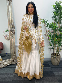 (Preorder 4-5 weeks)  Posheeda Sheesh Dupatta- GARARA SET - Poshida Mirror Dupata -B