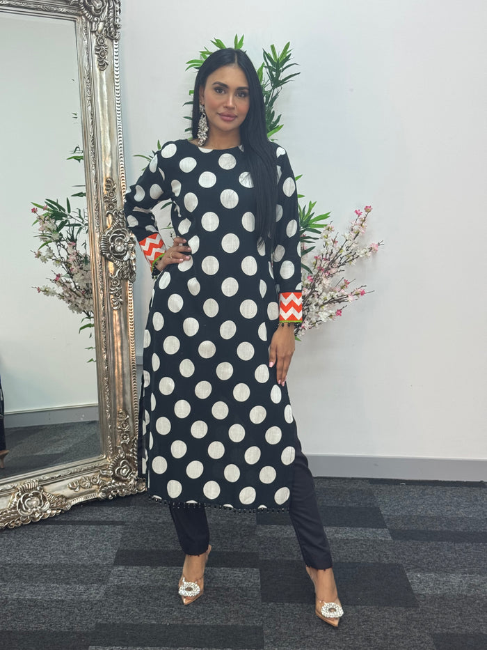 Limelight Original printed Polka- Khaddar - AE