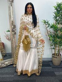 (Preorder 4-5 weeks)  Posheeda Sheesh Dupatta- GARARA SET - Poshida Mirror Dupata -B