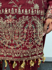 “Dulhan” - Maroon Garara - Rang de Boutique