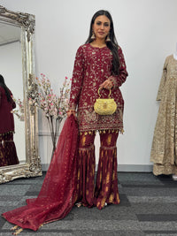 “Dulhan” - Maroon Garara - Rang de Boutique