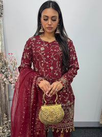 “Dulhan” - Maroon Garara - Rang de Boutique