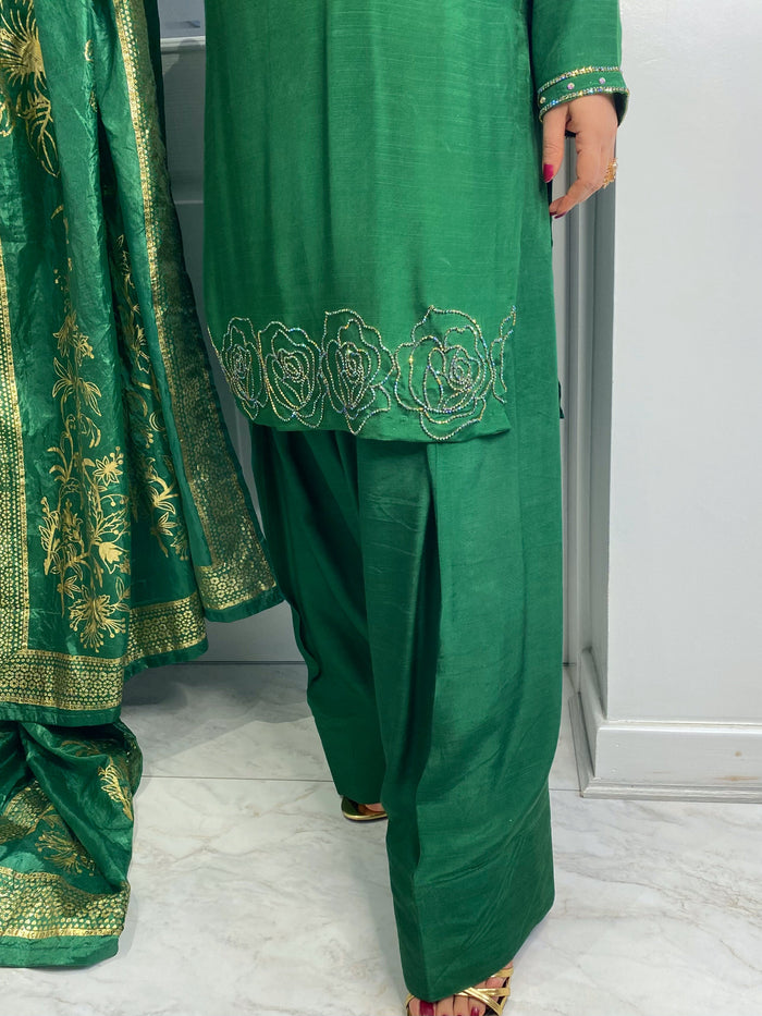 Mannat - Farshi Shalwar - green