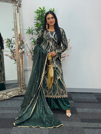 Pia - Cutdana Velvet- Green -