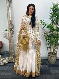 (Preorder 4-5 weeks)  Posheeda Sheesh Dupatta- GARARA SET - Poshida Mirror Dupata -B