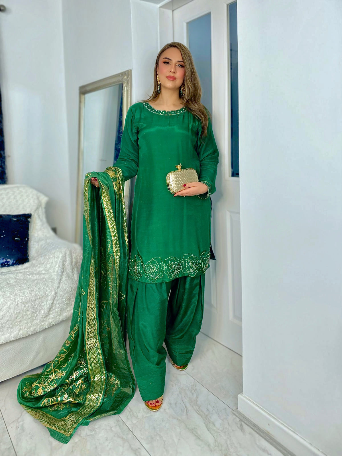 Mannat - Farshi Shalwar - green