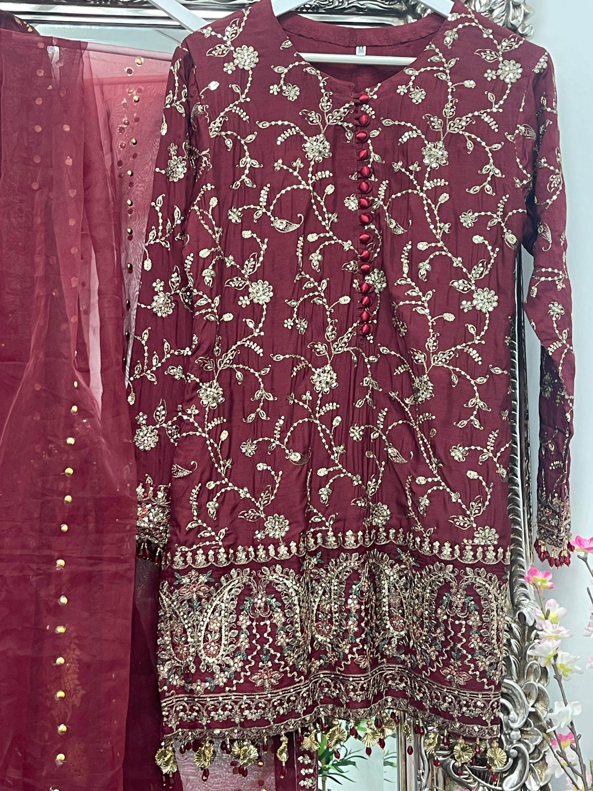 “Dulhan” - Maroon Garara - Rang de Boutique