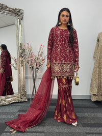 “Dulhan” - Maroon Garara - Rang de Boutique
