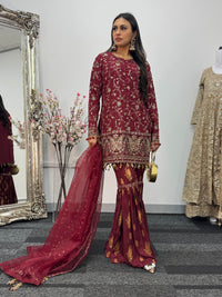 “Dulhan” - Maroon Garara - Rang de Boutique