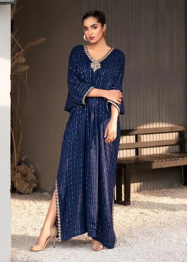 Agha Jaan Kaftan Navy