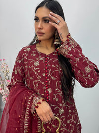 “Dulhan” - Maroon Garara - Rang de Boutique
