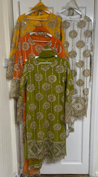 Kiran - Sheesha Sharara - Yellow - - Rang de Boutique