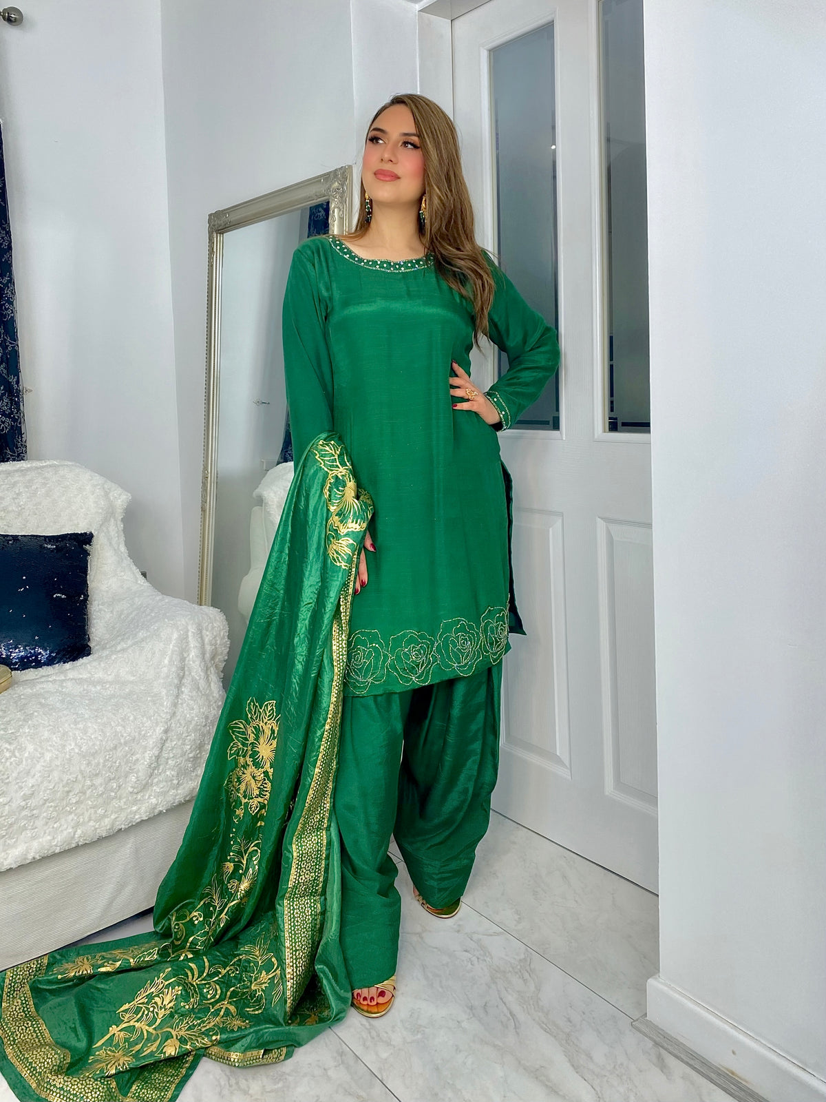 Mannat - Farshi Shalwar - green