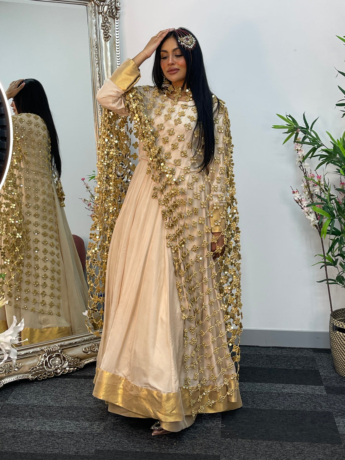 (Preorder 3/4weeks) BRIDAL- Posheeda Sheesh Dupatta - Poshida Mirror Dupata -