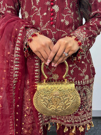 “Dulhan” - Maroon Garara - Rang de Boutique