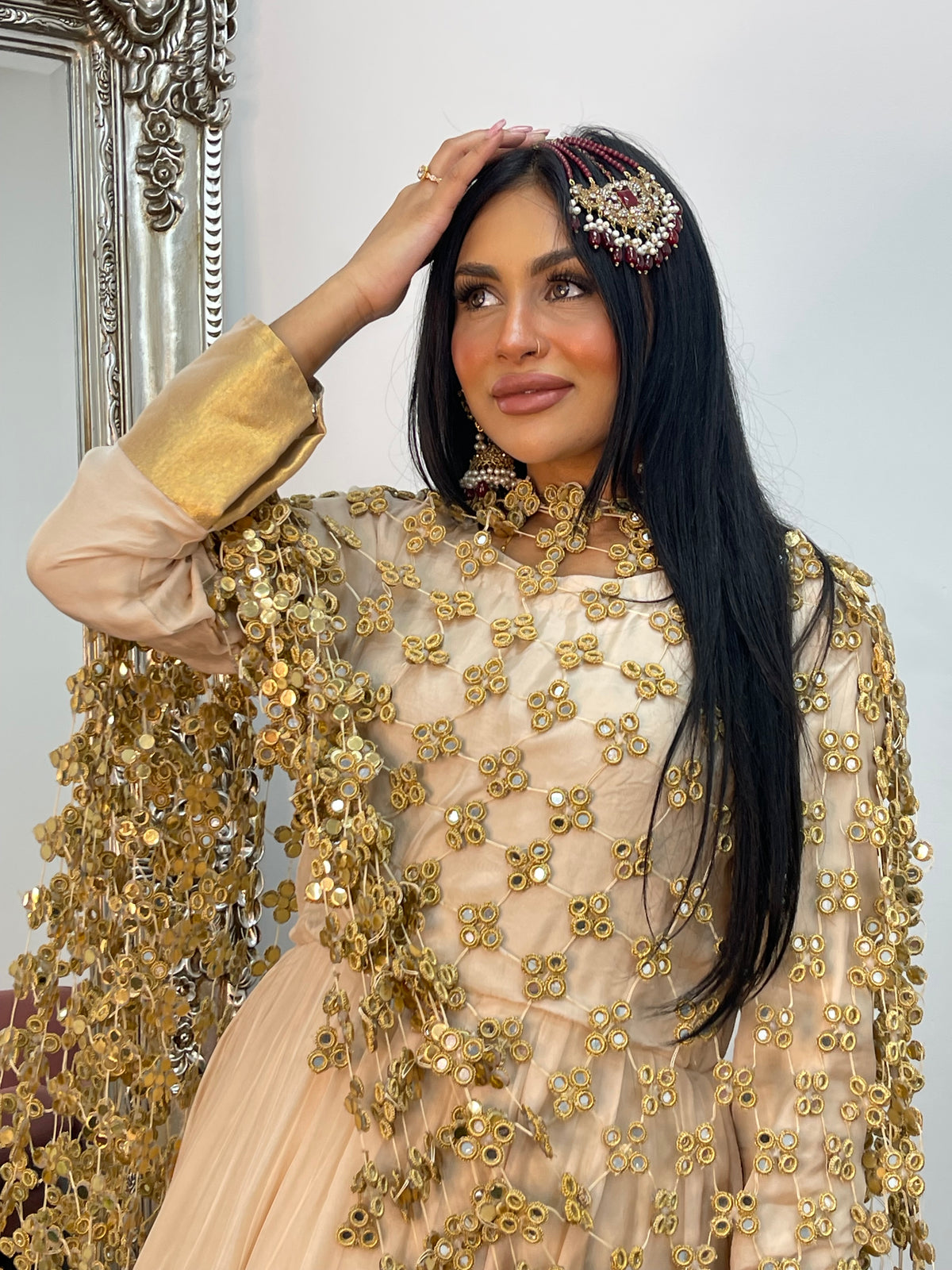 (Preorder 3/4weeks) BRIDAL- Posheeda Sheesh Dupatta - Poshida Mirror Dupata -