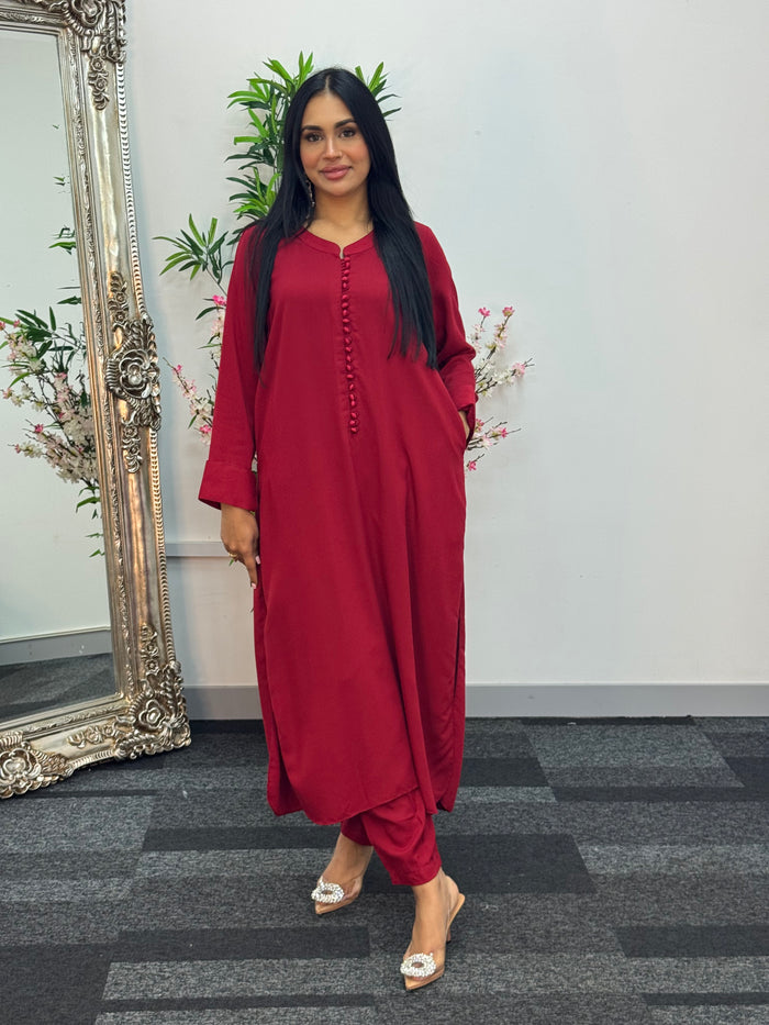 Basic Karandi - Winter Co-Ord - Red