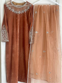 (Preorder Now) Deewani - Nude Velvet Pret - Rang de Boutique
