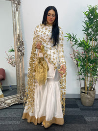 (Preorder 4-5 weeks)  Posheeda Sheesh Dupatta- GARARA SET - Poshida Mirror Dupata -B