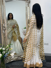 (Preorder 4-5 weeks)  Posheeda Sheesh Dupatta- GARARA SET - Poshida Mirror Dupata -B