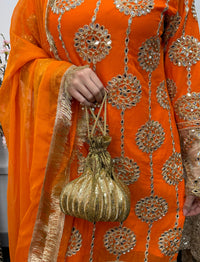 Kiran - Sheesha  Sharara - Orange - J