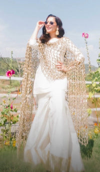 (Preorder 4-5 weeks)  Posheeda Sheesh Dupatta- GARARA SET - Poshida Mirror Dupata -B