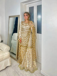 (Preorder 3/4weeks) BRIDAL- Posheeda Sheesh Dupatta - Poshida Mirror Dupata -