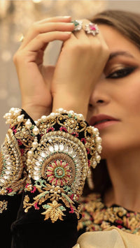 “sawan” Velvet Pret Black Party Wedding Outfit - Rang de Boutique