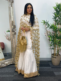 (Preorder 4-5 weeks)  Posheeda Sheesh Dupatta- GARARA SET - Poshida Mirror Dupata -B