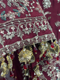 “Dulhan” - Maroon Garara - Rang de Boutique