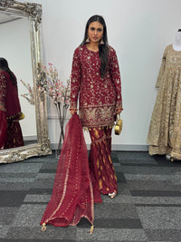 “Dulhan” - Maroon Garara - Rang de Boutique