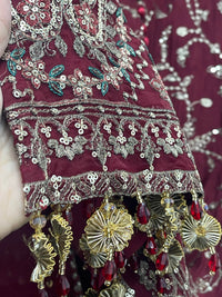 “Dulhan” - Maroon Garara - Rang de Boutique