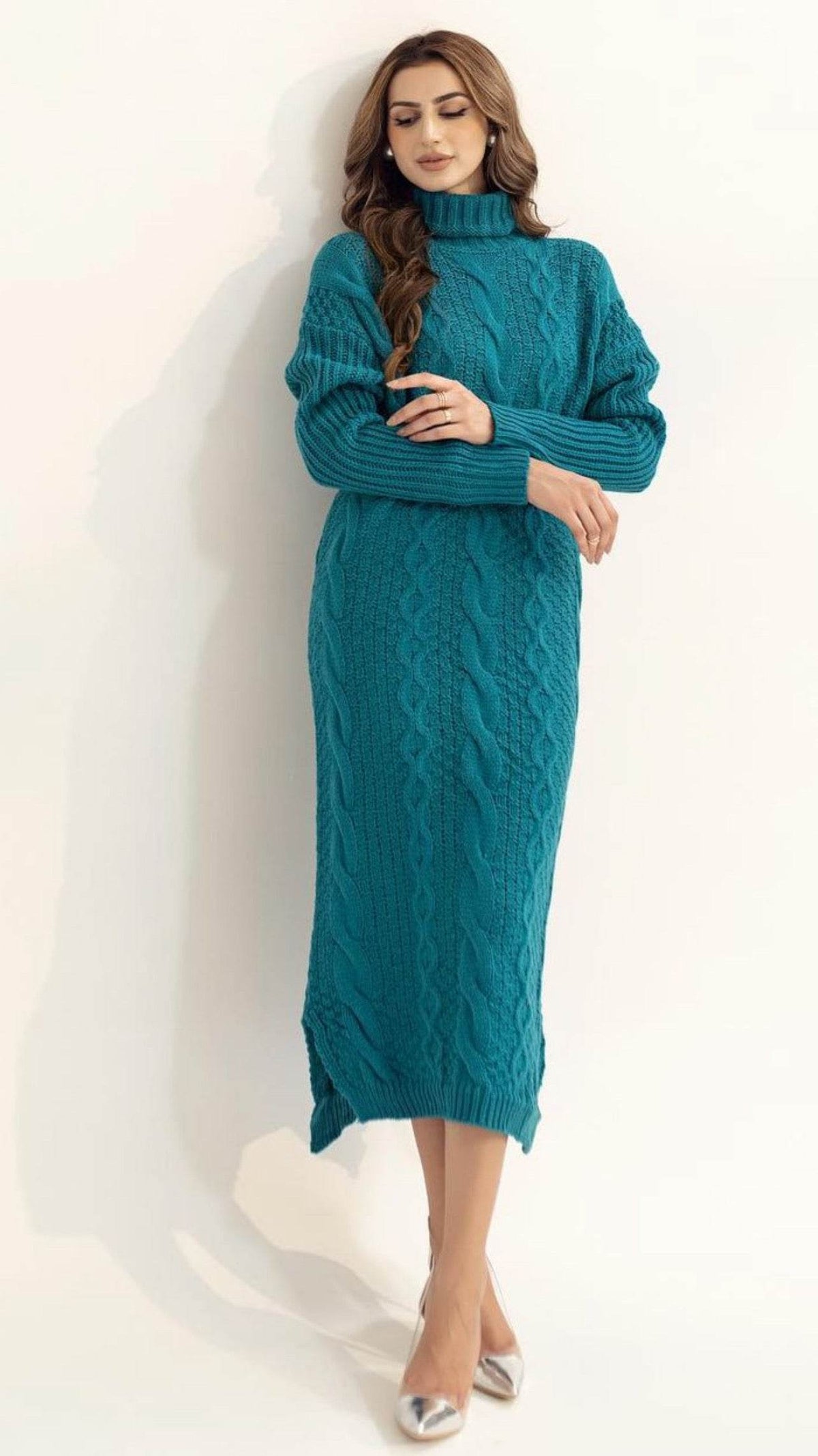 Original Teal Jumper Dress - Winter - - Rang de Boutique