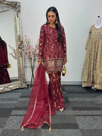 “Dulhan” - Maroon Garara - Rang de Boutique