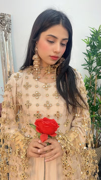 (Preorder 4-5 weeks) Posheeda Sheesh Dupatta with MAXI DRESS- Poshida Mirror Dupata -