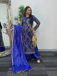 Pia - Cutdana Velvet- Blue-