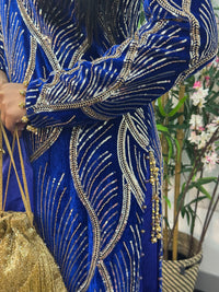 Pia - Cutdana Velvet- Blue-