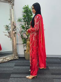 Pia - Cutdana Velvet- Red-