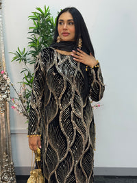 Pia - Cutdana Velvet- Black