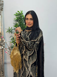 Pia - Cutdana Velvet- Black