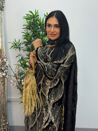 Pia - Cutdana Velvet- Black