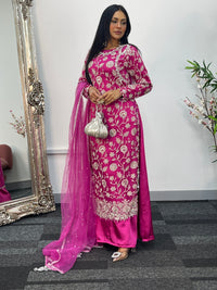 Rose Crush Maxi - Hot Pink cutdana - D