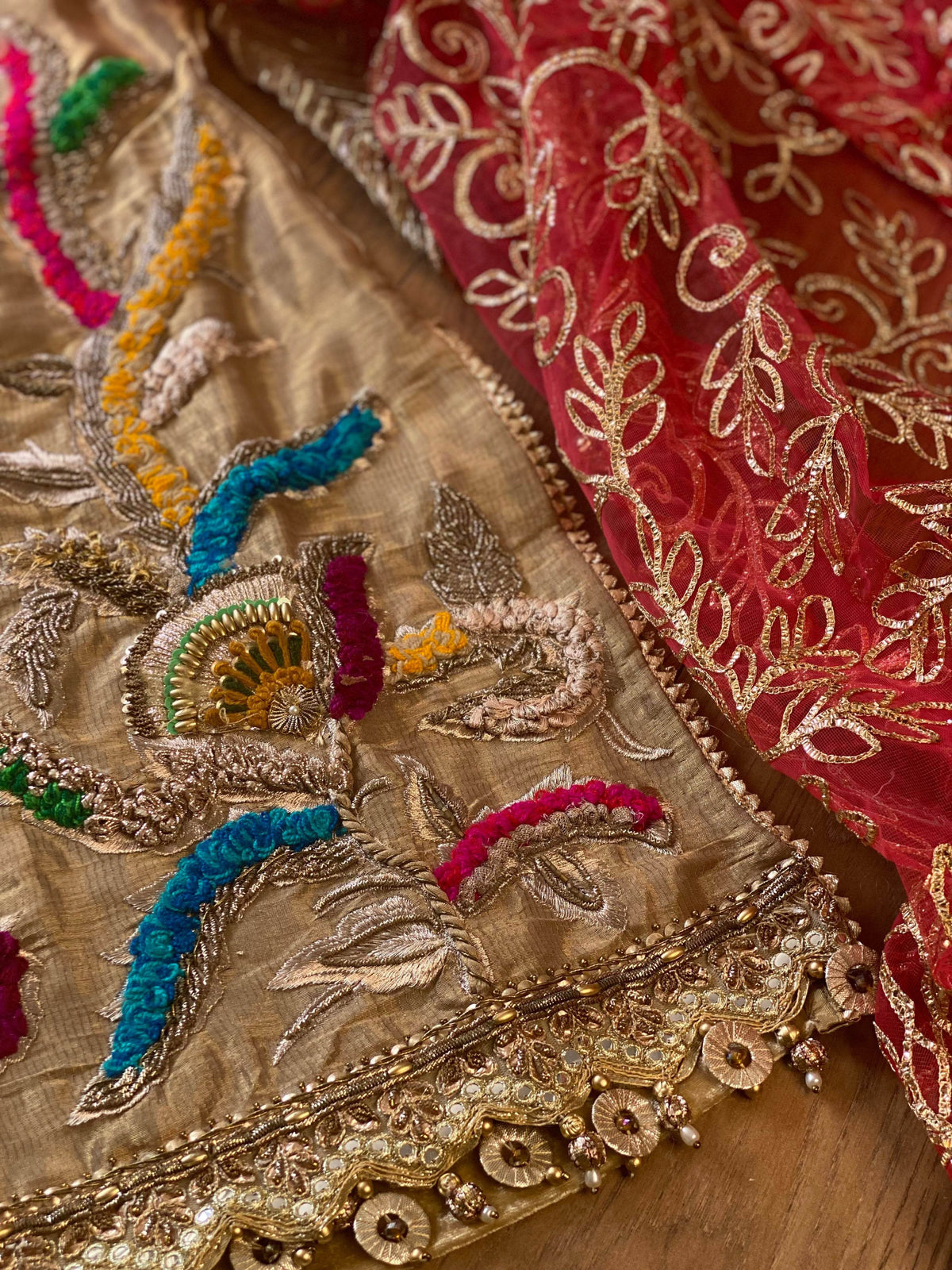 “Laal Dupatta” khuda baksh garara - Rang de Boutique