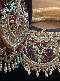 “sawan” Velvet Pret Black Party Wedding Outfit - Rang de Boutique