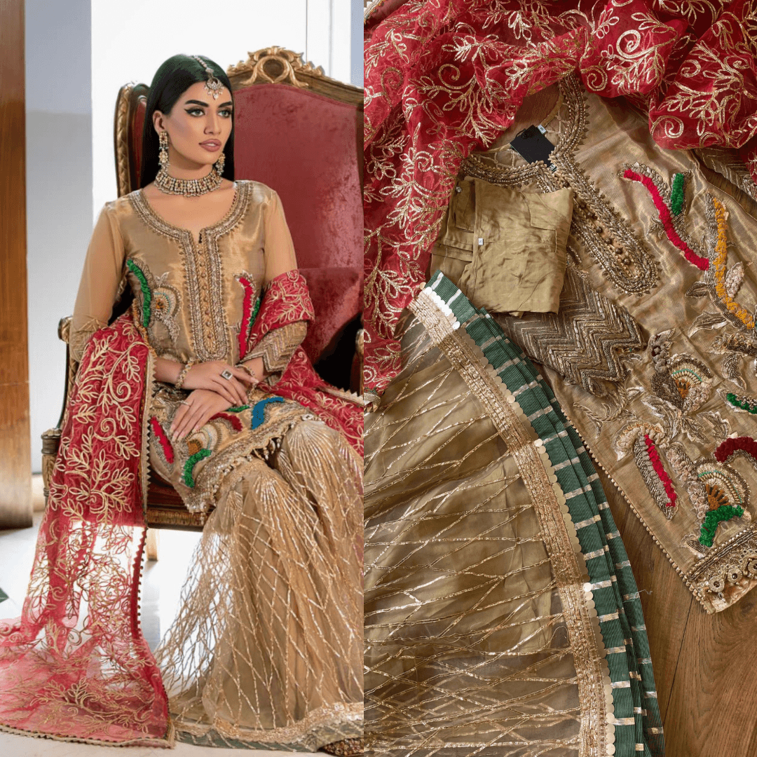 “Laal Dupatta” khuda baksh garara - Rang de Boutique