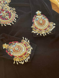 “sawan” Velvet Pret Black Party Wedding Outfit - Rang de Boutique