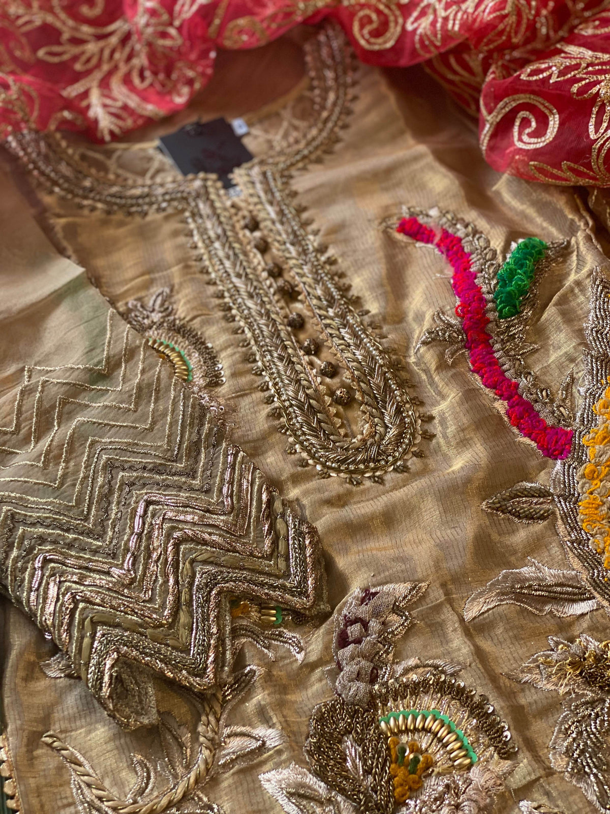 “Laal Dupatta” khuda baksh garara - Rang de Boutique