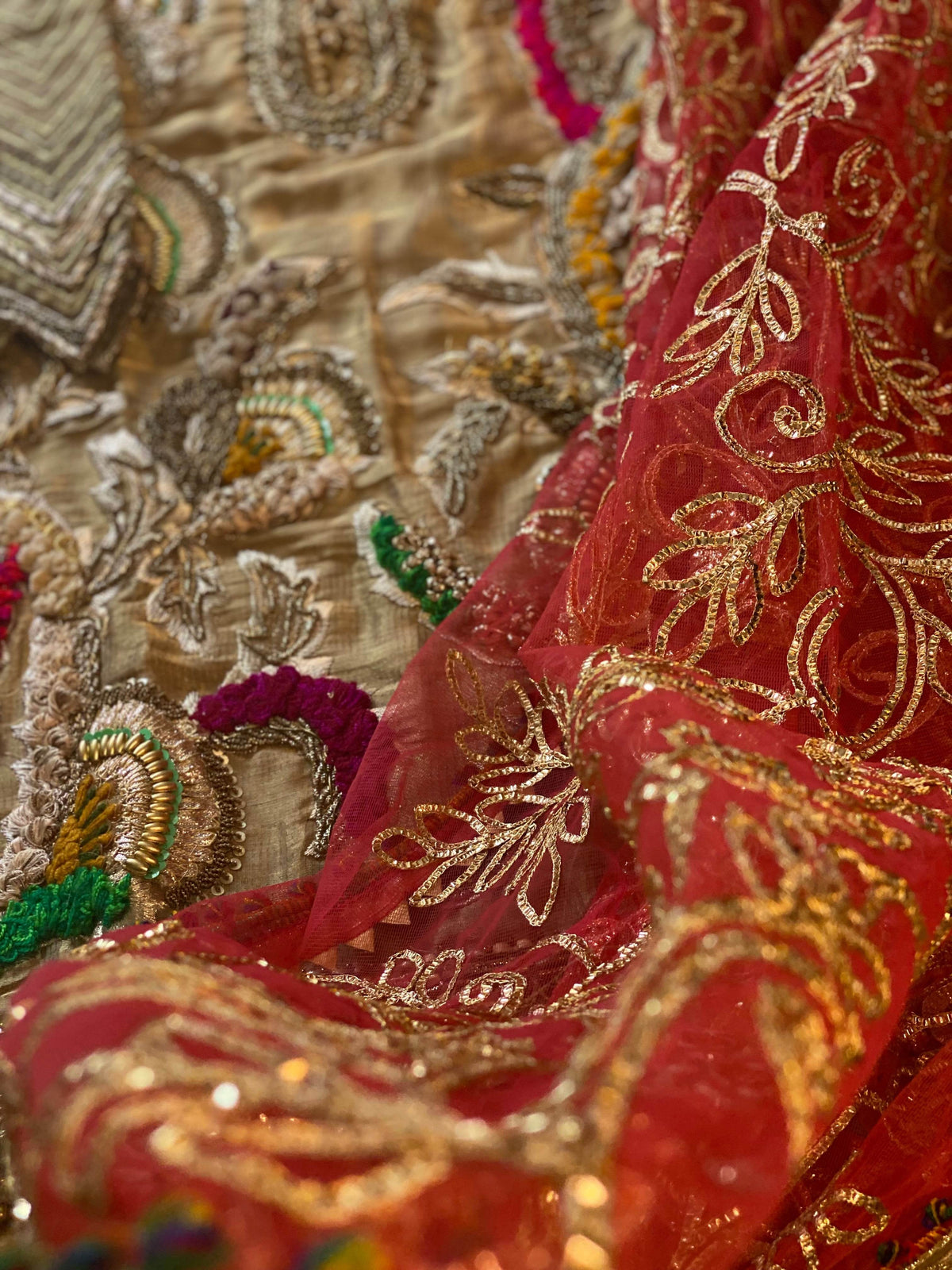 “Laal Dupatta” khuda baksh garara - Rang de Boutique