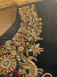 “sawan” Velvet Pret Black Party Wedding Outfit - Rang de Boutique